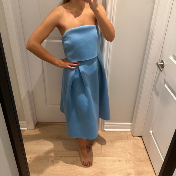 ASOS DESIGN Bandeau Crop Top Prom Midi Dress - Picture 2 of 6